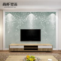3d电视背景墙壁纸简约现代客厅沙装饰壁画北欧卧室影视墙布枫叶