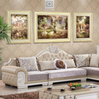 欧式客厅装饰画沙背景墙挂画简欧风格法式餐厅墙面大气美式壁画