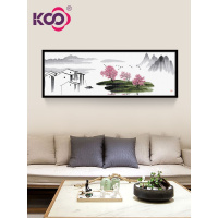 KS十字绣2018新款线绣禅意山墨风景画新中式客厅沙背景墙画