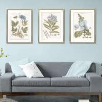 美式客厅装饰画沙背景墙挂画三联画现代简美餐厅壁画卧室床头画