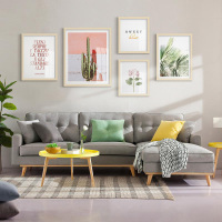 北欧风ins装饰画简约现代客厅组合画火烈鸟粉色温馨壁画