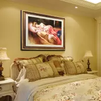 欧式卧室床头装饰画美式卧室画床头挂画酒店玄关壁画人物温馨油画