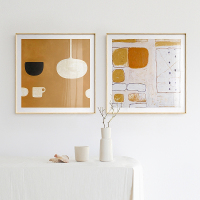 不够艺术 现代静物抽象双联墙面壁画轻奢简约客厅挂画餐厅装饰画