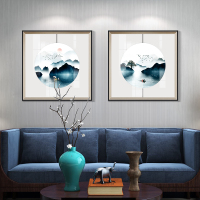 新中式装饰画客厅山壁画简约现代沙背景墙挂画玄关酒店墙画