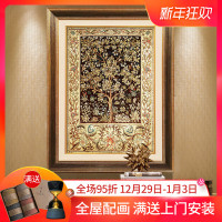 玄关装饰画 现代欧式客厅餐厅壁画 美式走廊过道挂画竖版财树