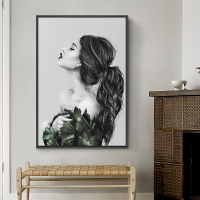 北欧风格装饰玄关画ins挂画艺术民宿壁画美女人物墙画现代油画