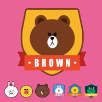 Line头像墙贴line贴纸 贴画壁纸 布朗熊可妮兔可爱萌头像卡通墙贴