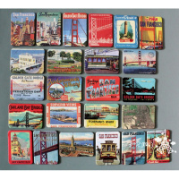 [无尽假日]旅游纪念品 冰箱贴 美国 三藩市 金大桥 一套24张