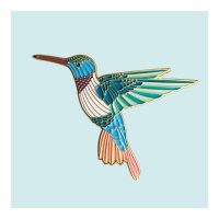 LittleFrame|原创设计 蜂鸟 家居冰箱贴创意胸针徽章挂件纯铜饰品