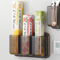 日本进口INOMATA冰箱保鲜膜收纳架 多格磁铁整理盒 厨房置物架子