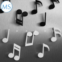 [曼食慢语]泰国Qualy音符黑色白色塑冰箱贴料 定制装饰创意音乐