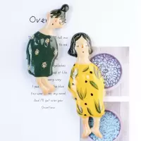 原来是泥|山谷陶作家款女孩系列陶瓷手工冰箱贴创意摆件小礼品