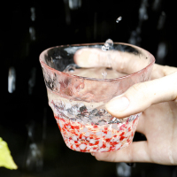 日本进口津轻林檎芭蕉杯品茗杯玻璃杯对杯礼盒装