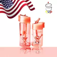 美国CUPLOVES原创时尚可爱豹吸管杯儿童孕妇带吸管便携玻璃杯