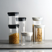朵颐创意高硼硅玻璃储物罐零食收纳罐厨房密封罐保鲜罐茶叶罐套装