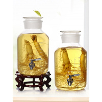 玻璃泡酒瓶磨砂广口带龙头加厚耐热高硼硅玻璃泡酒坛酿酒罐药酒瓶