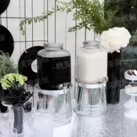 8升玻璃带龙头果汁罐酵素桶葡萄酒酿酒瓶铁皮桶底座甜品台饮料桶