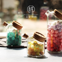 咖啡豆密封罐北欧软木塞存装豆子的收纳罐五谷玻璃储物罐豆创意