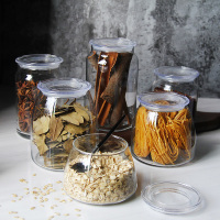 无铅玻璃储物罐6件套 糖果茶叶食品密封罐 厨房杂粮干果收纳罐