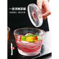 日本一夜渍泡菜罐家用腌菜坛子加厚重石浅渍瓶日式进口咸菜玻璃缸