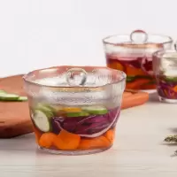 日本进口Kinto一夜渍泡菜罐浅渍萝卜腌菜罐家用玻璃加厚泡菜坛子