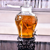 泡酒玻璃瓶泡酒瓶带龙头10斤20斤泡酒坛药酒瓶家用密封罐酿酒罐