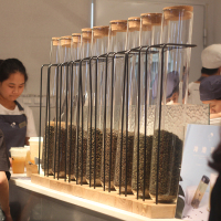 皇茶喜茶玻璃试管茶叶玻璃罐大密封罐玻璃茶叶展示架奶茶吧台摆设