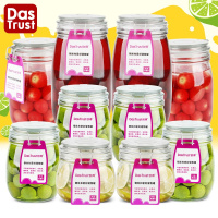 创得玻璃密封罐10件套蜂蜜柠檬果酱瓶子食品坛子储物罐酵素桶带盖