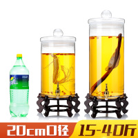 无铅泡酒玻璃瓶带龙头15斤20斤40斤泡人参灵芝鹿鞭鹿茸酒坛子家用