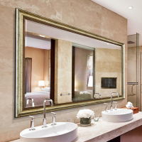 伯仑浴室镜子壁挂 北欧厕所卫浴镜子玻璃镜子贴墙卫生间镜子