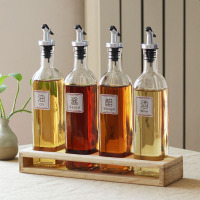 厨房无铅玻璃油瓶 防倒流油瓶 玻璃油壶 酱油醋瓶 含标贴控油瓶