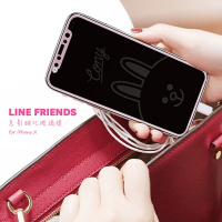 LINE FRIENDS苹果iPhoneX/8/7 钢化膜息影玻璃高清卡通手机贴膜