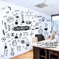 疯狂化学 科学实验室公式墙贴 创意 学校教育培训班布置玻璃贴纸