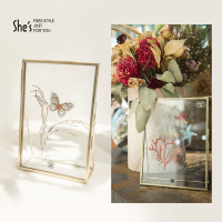 she&rsquo;s[商场同款]镜遇爱的纪念 海洋生灵蝴蝶绣片装饰玻璃相框