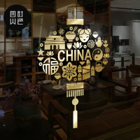 中国风灯笼国庆春节庆典礼装饰贴纸创意商场专卖店铺橱窗玻璃贴纸