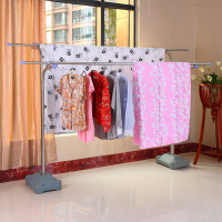 不锈钢户外晒衣架大型加厚双杆晒被架庭院防风落地室外伸缩晾衣架