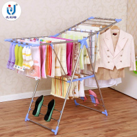 友利特不锈钢晒衣架折叠收纳晾晒阳台晾衣落地蝶形翼型室外晒被架