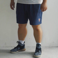 速食研究所柔软面料宽松大码棉麻短裤男士休闲沙滩裤亚麻运动裤