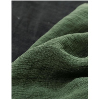 重工亚麻磨洗面料春秋冬季重磅军绿色厚纯亚麻布料麻裤子风衣外套