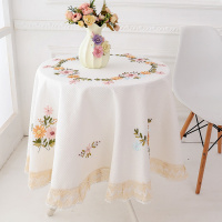餐桌布圆桌布家用美式田园风现代简约棉麻布艺小清新客厅茶几盖巾