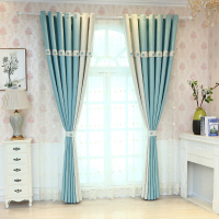 加厚棉麻客厅卧室遮光布料保暖防寒挡风保温冬季窗帘成品简约现代