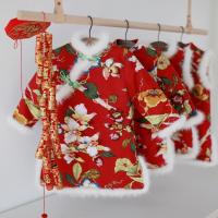 BABYCKIDS 新年战袍 旗袍 棉麻面料 桑蚕丝棉里布 进口貂毛