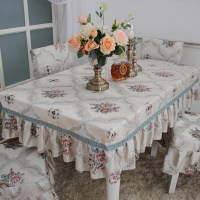 欧式高档餐桌套桌罩布艺桌布西餐套装长方形茶几罩折叠桌家用