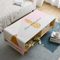 北欧风棉麻小清新茶几垫粉色桌布客厅长方形布艺电视柜现代简约