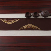 艺必旭茶席茶垫禅意古典布艺棉麻刺绣功夫茶茶桌茶具茶盘垫茶几布