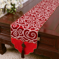 艺必旭新中式餐桌桌旗复古茶台茶席布艺电视柜茶几布床旗玄关桌垫