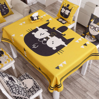 加厚桌布布艺棉麻圆桌桌布防烫茶几长方形桌布卡通餐厅台布可定制