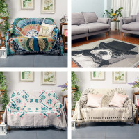 复古怀旧沙垫四季针织布艺防滑坐垫子卡通简约现代扶手巾盖布厚