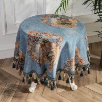 大圆桌桌布欧式圆桌布转盘客厅布艺家用园桌布定做小圆茶几桌布