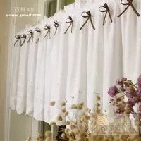 「西橙家品」韩式 田园纯棉刺绣布艺半短帘成品飘窗帘帘头BL43